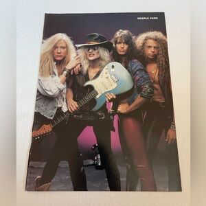 Needle Park Band Pinup with Blue Electric Guitar